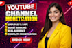 do complete youtube monetization and promotion