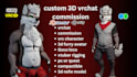 fix, edit or rig vrchat avatar, furry nsfw model, vtuber character or pc quest