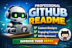 create a stunning professional github readme with badges, design and animations