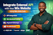 integrate external api with your wix website using wix velo code, velo  develop