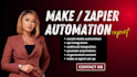 set up make com automation make com scenario with zapier and make com