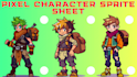 create 8bit 16bit pixel art character icons items weapons rpg game assets sprite