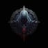 make 2d fantasy, sci fi, rpg game logo title in dark theme