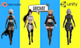 craft a professional custom vrchat character in blender