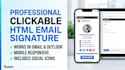 design a professional clickable email signature with social icons