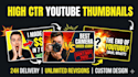 design eye catching youtube thumbnail for high CTR