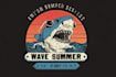 do beach skull summer shark vintage logo