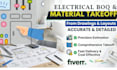 do electrical material takeoff and boq from drawings