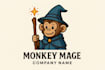 do eye catchy monkey mage mascot logo with my own creative thinking
