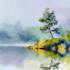 draw a watercolor landscape illustration