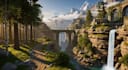 3d game environment game level design terrain background design game model ue5