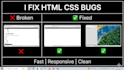 do urgent HTML CSS fixes and frontend adjustments
