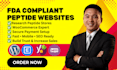 build fda compliant peptide website, research peptide store in woocommerce