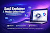 create saas explainer and product launch video with motion graphics for startup