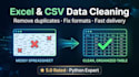 clean, fix, deduplicate and organize your messy excel or CSV data professionally