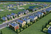develop 3d rendering from 2d site plan, community housing render, suburban plan