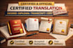 provide certified translation for degree, diploma, transcript or certificate