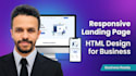 create a responsive HTML CSS landing page for your business