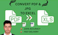 convert PDF to excel, jpg to excel and do data entry