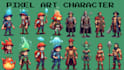 do 8bit 16bit pixel art character icons props game assets retro rpg sprite sheet
