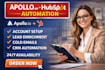 setup apollo io sequence , clay com enrichment hubspot automation, b2b apollo