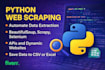 python web scraping, data scraping, and automation scripts