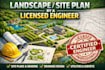 review and stamp landscape architect, site plan by US licensed engineer