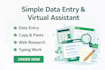 do data entry, copy paste and virtual assistant tasks