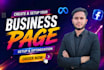 create facebook page and setup business page for social media