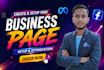 create facebook page and setup business page for social media