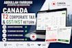 do prepare corporation tax canada, USA gst hst qst