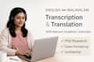 provide accurate phd research transcription