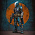 design space warrior sci fi character illustration