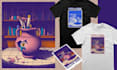 create surreal illustration for merch, poster, album cover