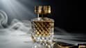 animate hyper realistic 3d perfume, cosmetics bottle render, 3d perfume animate