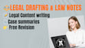 provide legal drafting and case summary services