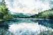 draw a watercolor landscape illustration