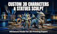 sculpt custom 3d characters, statues, miniature  model for 3d printing
