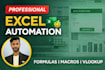 automate excel tasks using formulas macros, vlookup, xlookup