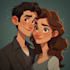 draw romantic cute couple portrait