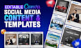 do trendy social media content and canva templates design