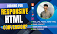 do figma, psd to html, responsive html conversion