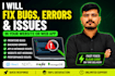 fix react nextjs nodejs bugs and web app errors