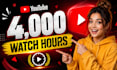 grow up 4000 youtube watch hours very high quality