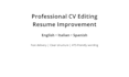 improve, edit and optimize your CV or resume professionally