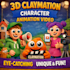 custom 3d claymation character animation stop motion
