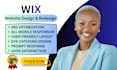 build wix website design, redesign wix website, wix online store, wix developer
