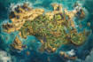 create event, tourist, and fantasy map illustration