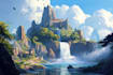 create fantasy landscape illustrations