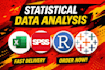 perform statistical data analysis in rstudio, SAS, stata, spss, power bi,tableau
